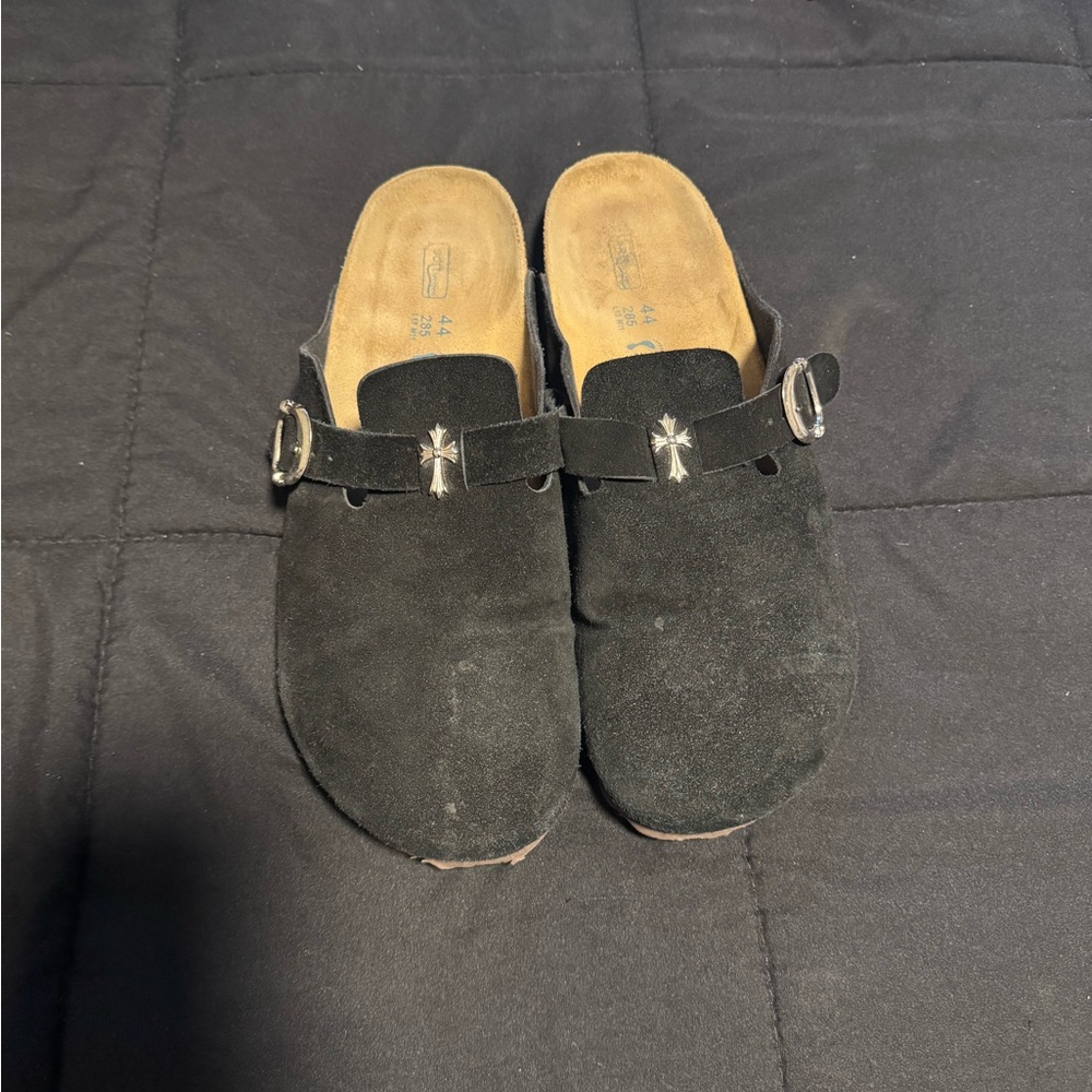 Black Suede Men's Slip-On Shoes CHROME HEART